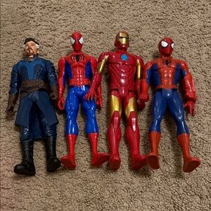Marvel Action Figures Set - Red, Blue, Gold